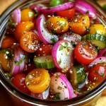 Pickles de Tomates Cerises, Oignons Rouges et Radis