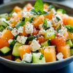 Salade de melon, concombre et feta