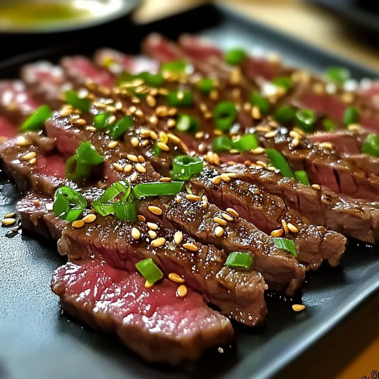 Tataki de Bœuf Mariné aux Saveurs Asiatiques : Une Explosion de Goûts !