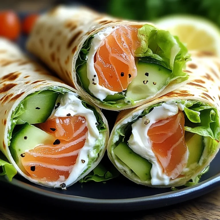 Wraps au fromage frais, concombre et saumon fumé