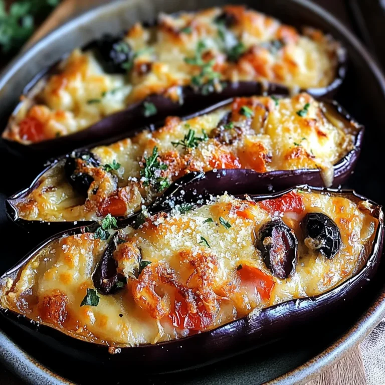 Aubergines gratinées mozzarella olives