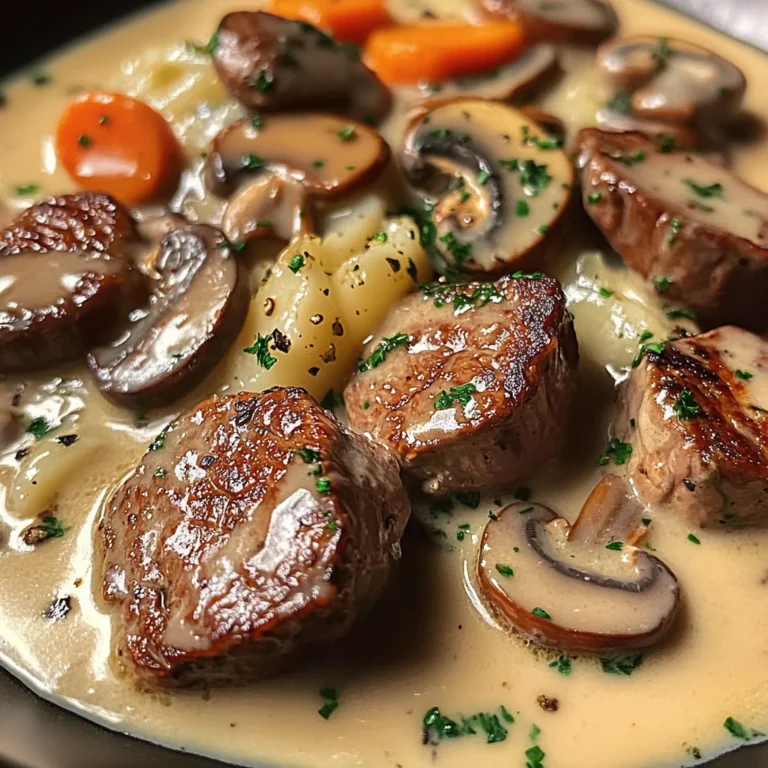 Blanquette de Filet Mignon de boeuf aux Champignons