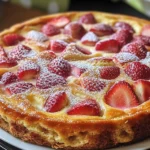 Clafoutis à la rhubarbe et fraises
