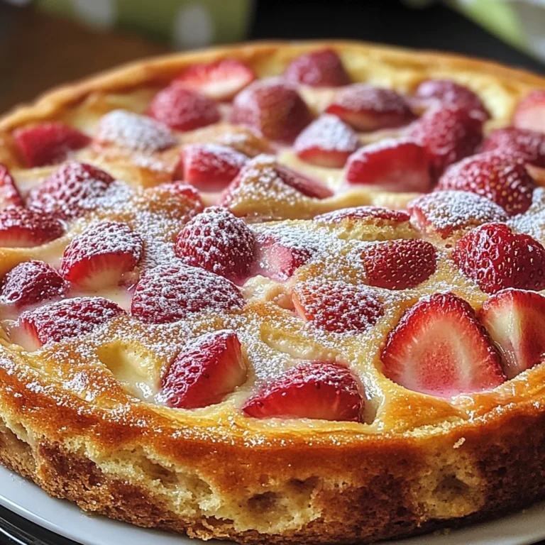 Clafoutis à la rhubarbe et fraises