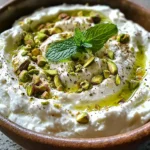 Crème de feta à la menthe et pistache