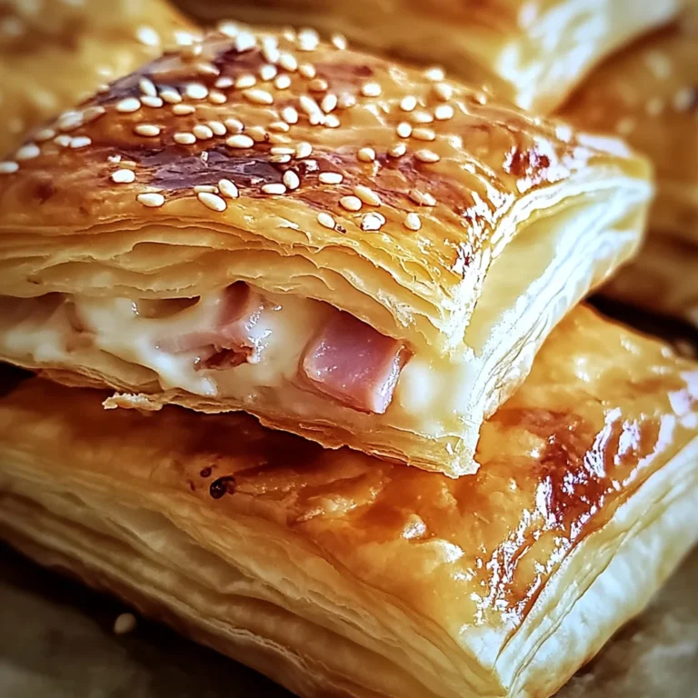 Feuilletés Croustillants au jambon de poulet et Fromage
