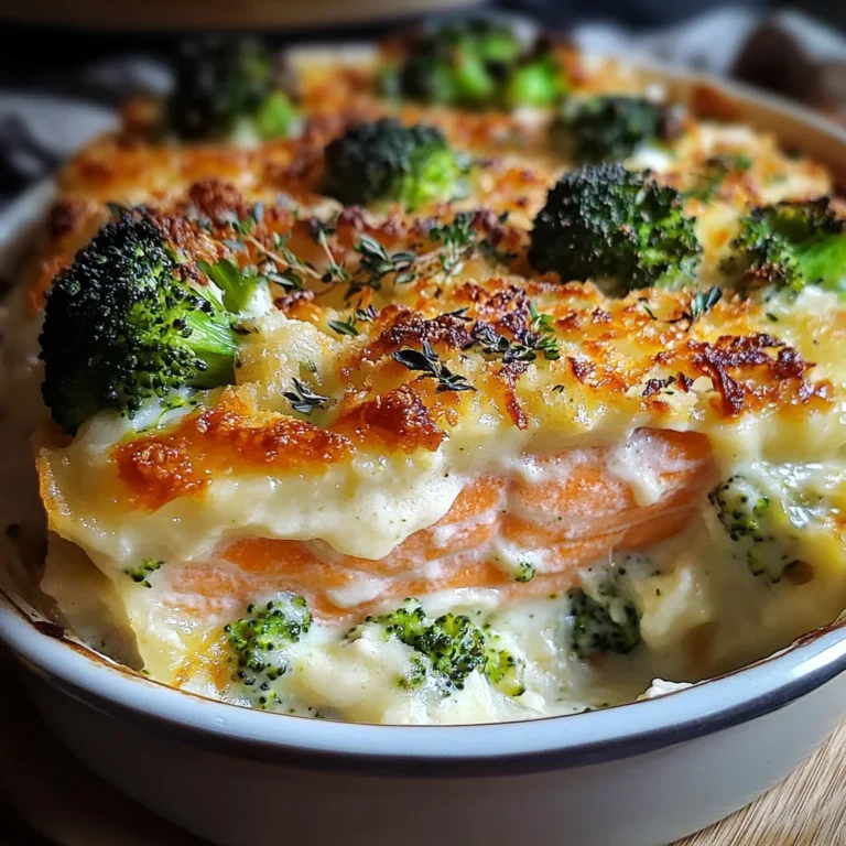 Parmentier au saumon et brocolis
