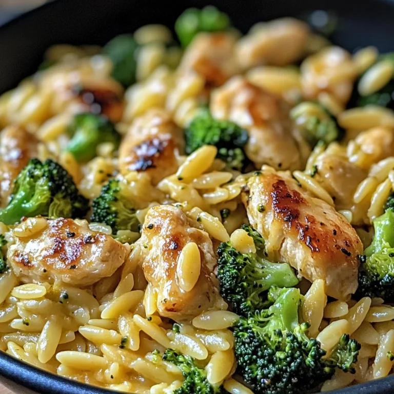 Poulet brocoli orzo au cheddar
