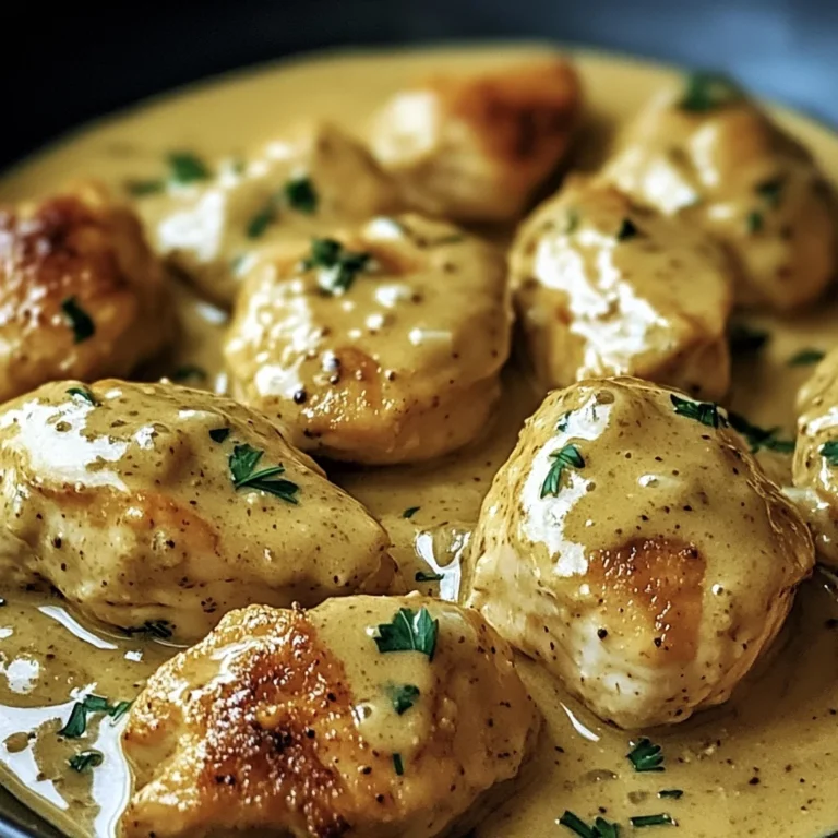 Poulet crémeux à la moutarde et au vinaigre de cidre blanc