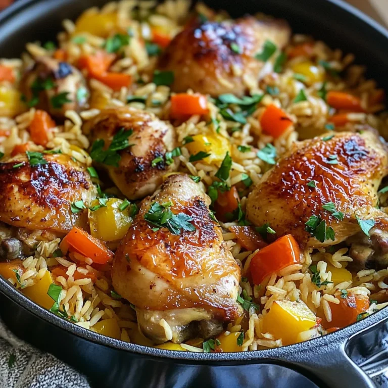 Riz au four poulet légumes