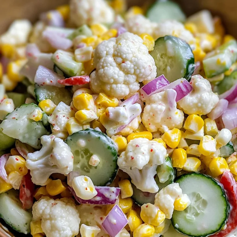 Salade chou-fleur maïs concombre