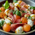 Salade melon jambon de poulet mozzarella