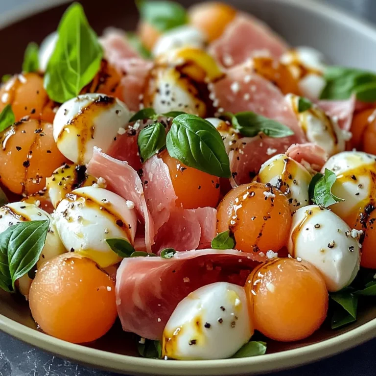 Salade melon jambon de poulet mozzarella