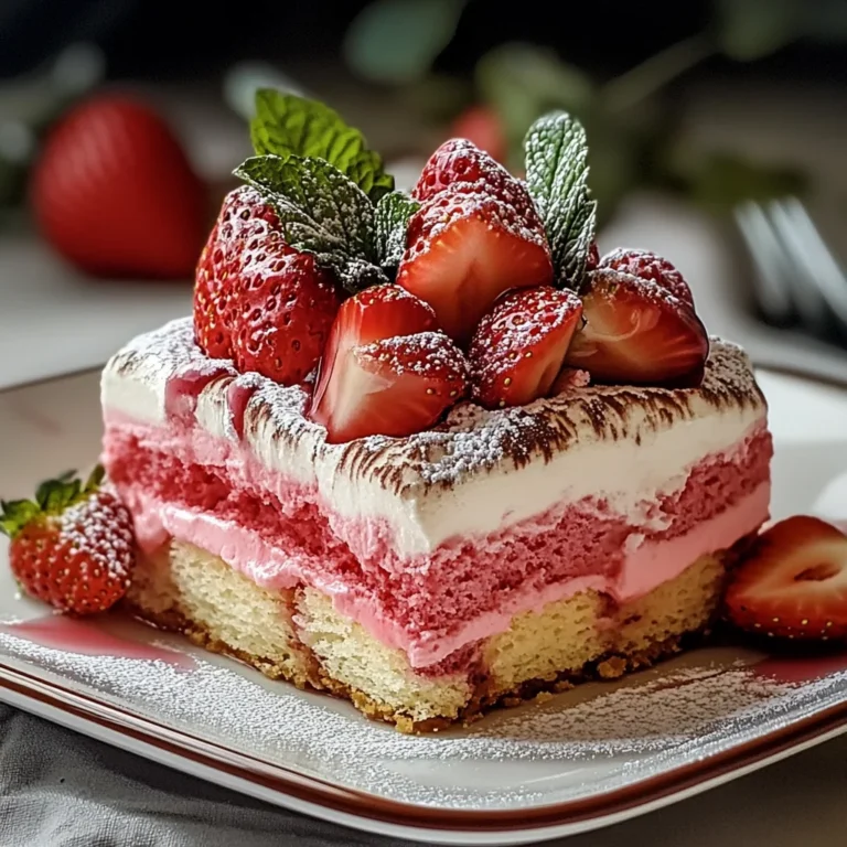 Tiramisu à la fraise avec biscuits roses de Reims